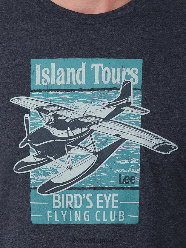 Lee oblečenie HL0J0R857 kaviárheat muži grafické tričko na výlety po ostrove
