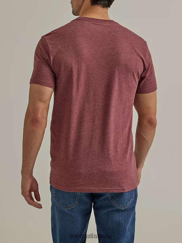 Lee oblečenie HL0J0R859 bordový vres muži legendárne džínsové tričko s grafikou