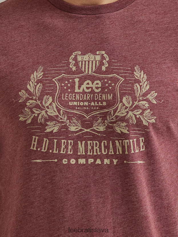 Lee oblečenie HL0J0R859 bordový vres muži legendárne džínsové tričko s grafikou