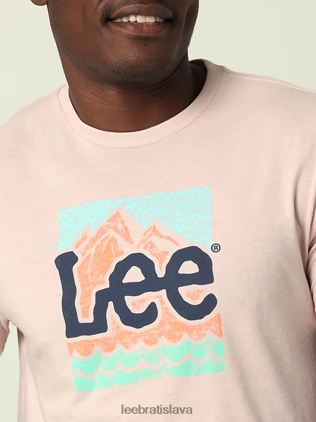 Lee oblečenie HL0J0R871 broskyňový bič muži horské grafické tričko
