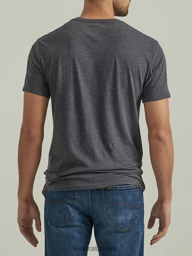 Lee oblečenie HL0J0R879 uhľovočierna muži štítové grafické tričko