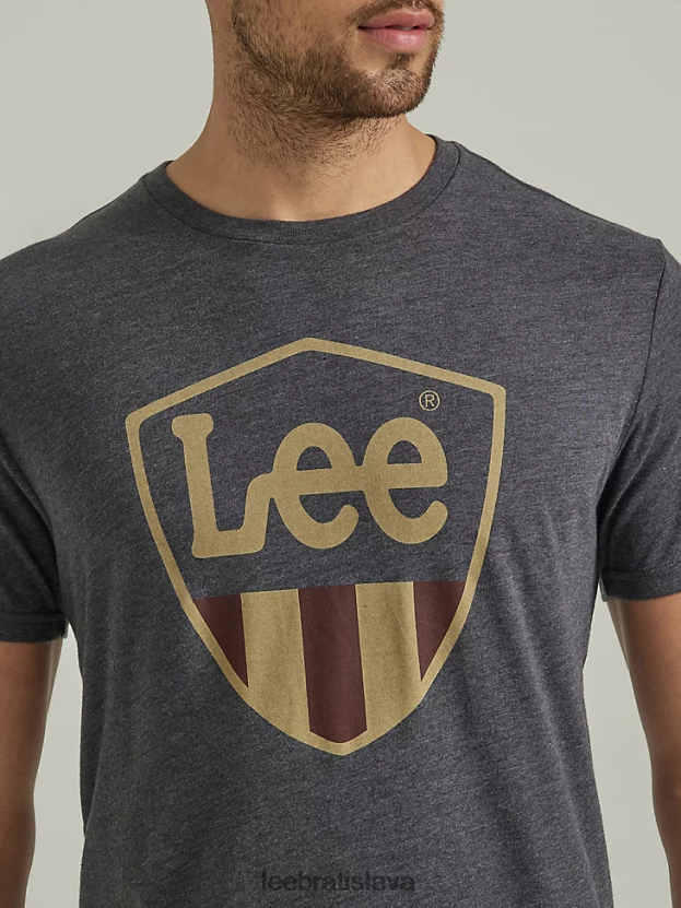 Lee oblečenie HL0J0R879 uhľovočierna muži štítové grafické tričko