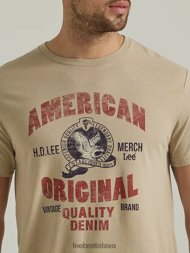 Lee oblečenie HL0J0R883 pršiplášť muži originálne americké tričko s grafikou eagle