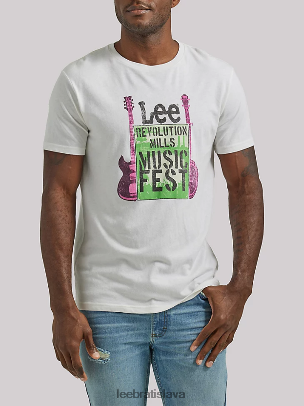Lee oblečenie HL0J0R885 marshmallow muži revolucionárske mlyny music fest grafické tričko