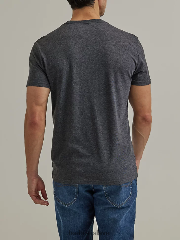 Lee oblečenie HL0J0R892 vres čierny muži Tričko s vlajkou z roku 1889