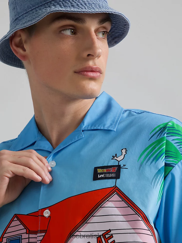 Lee oblečenie HL0J0R902 Modrá muži a dragon ball z kame house resort shirt