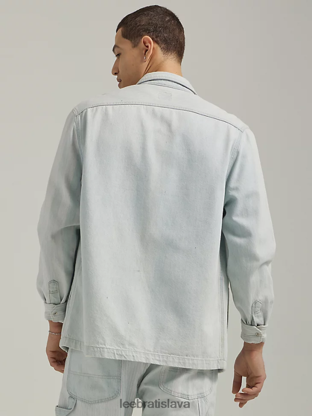 Lee oblečenie HL0J0R908 pásiková zmes muži pracovné odevy uvoľnený strih vrecko s chlopňou džínsová tielka