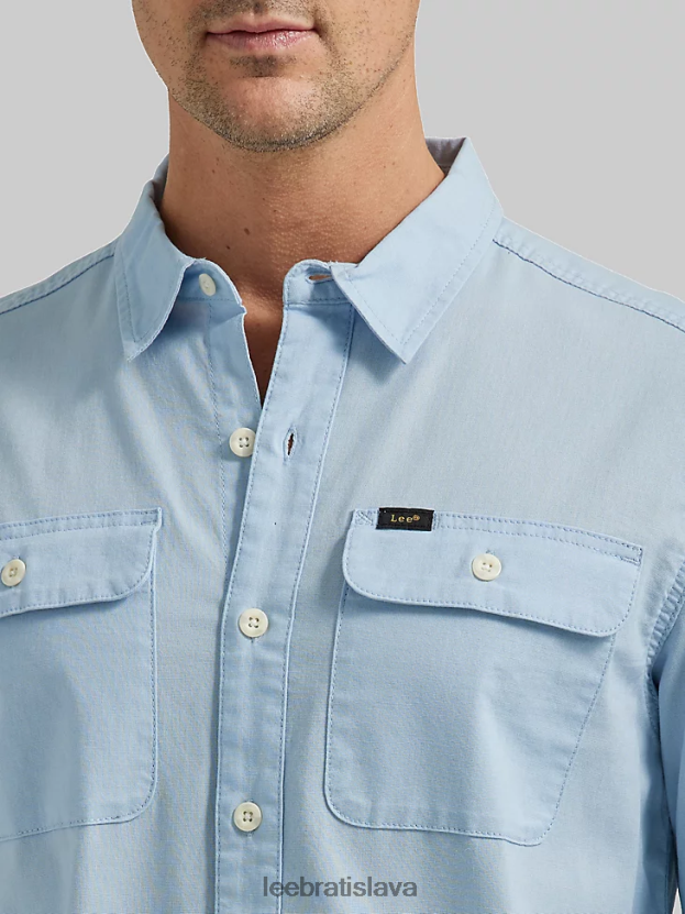 Lee oblečenie HL0J0R913 modrá obloha muži univerzálna košeľa s gombíkmi na extrémny pohyb