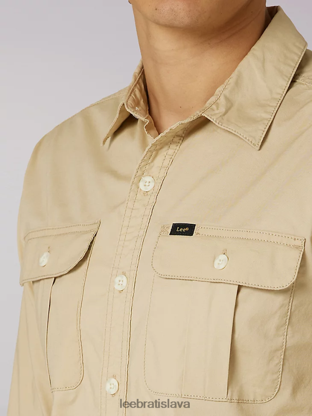 Lee oblečenie HL0J0R915 ny safari muži Pracovná západná pevná košeľa na gombíky