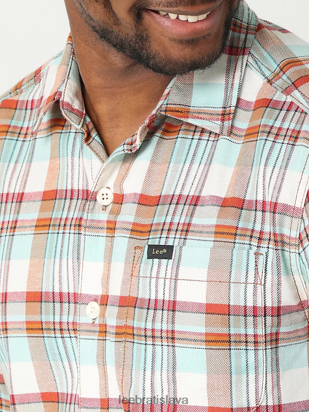 Lee oblečenie HL0J0R920 zuhoľnatený biely dym pléd muži extrémny pohyb mvp klasická strečová kockovaná košeľa s gombíkmi