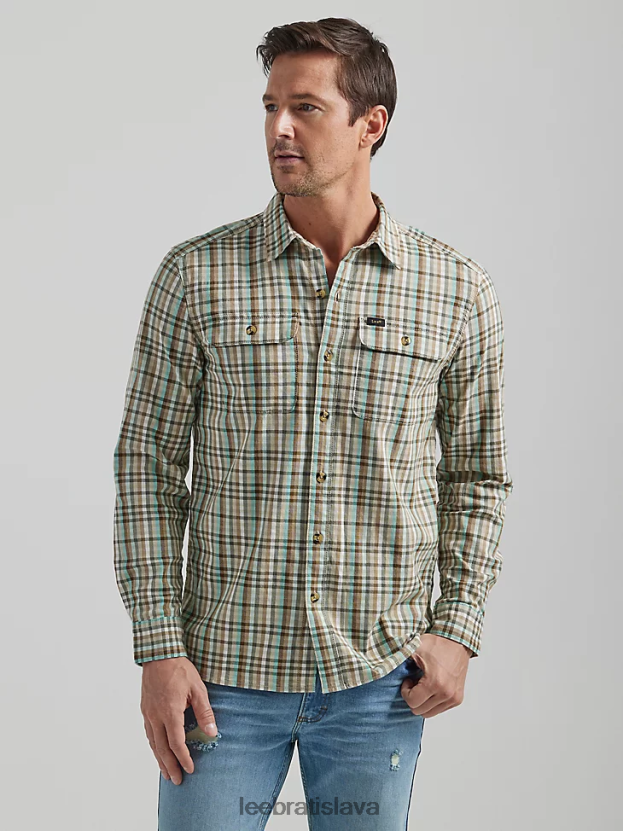 Lee oblečenie HL0J0R925 kamenný mlyn pléd muži extrémny pohyb viacúčelová košeľa s gombíkom na zapínanie