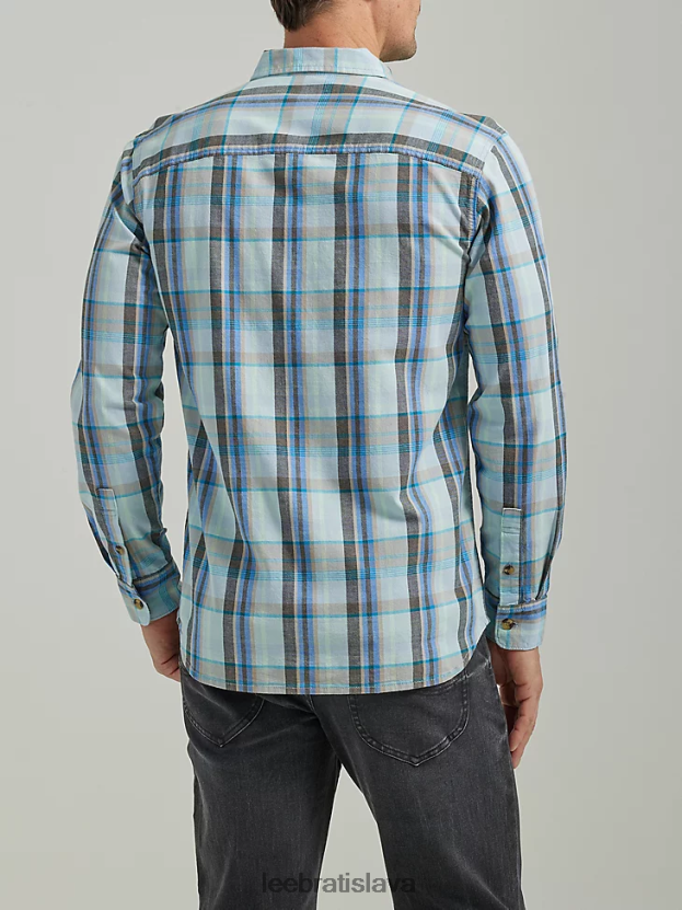 Lee oblečenie HL0J0R926 hríbový pléd z morských pohárov muži extrémny pohyb viacúčelová kockovaná robotnícka košeľa