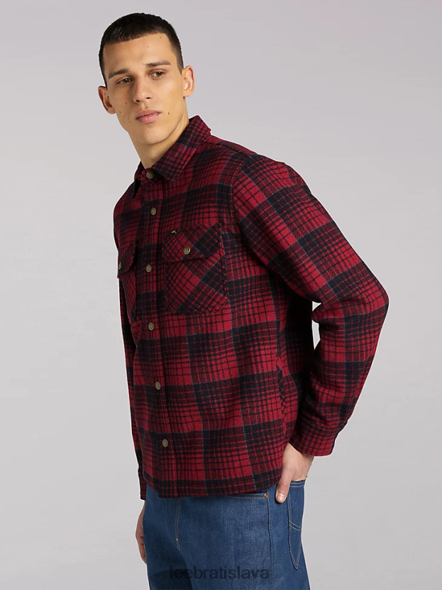 Lee oblečenie HL0J0R927 salsa muži 101 kockovaná vlnená tielka