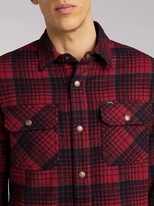 Lee oblečenie HL0J0R927 salsa muži 101 kockovaná vlnená tielka