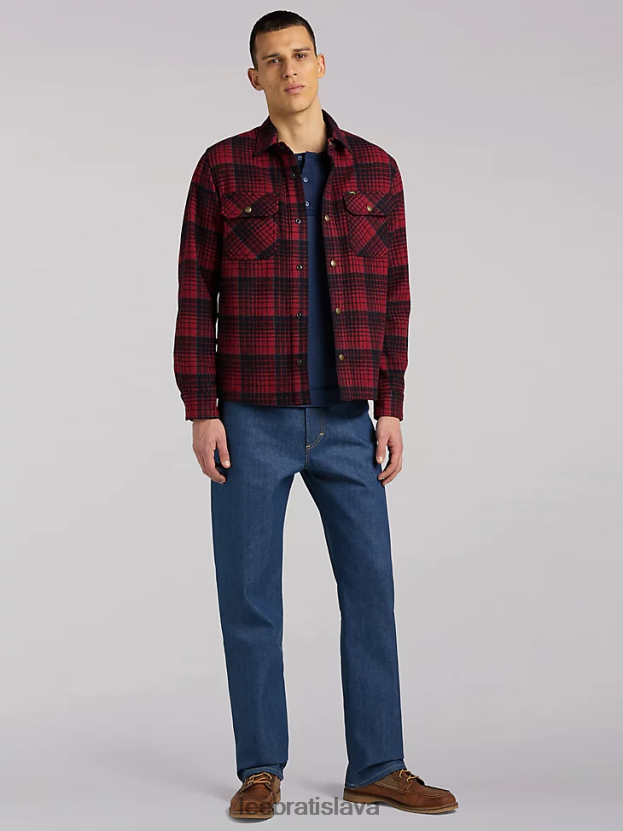 Lee oblečenie HL0J0R927 salsa muži 101 kockovaná vlnená tielka