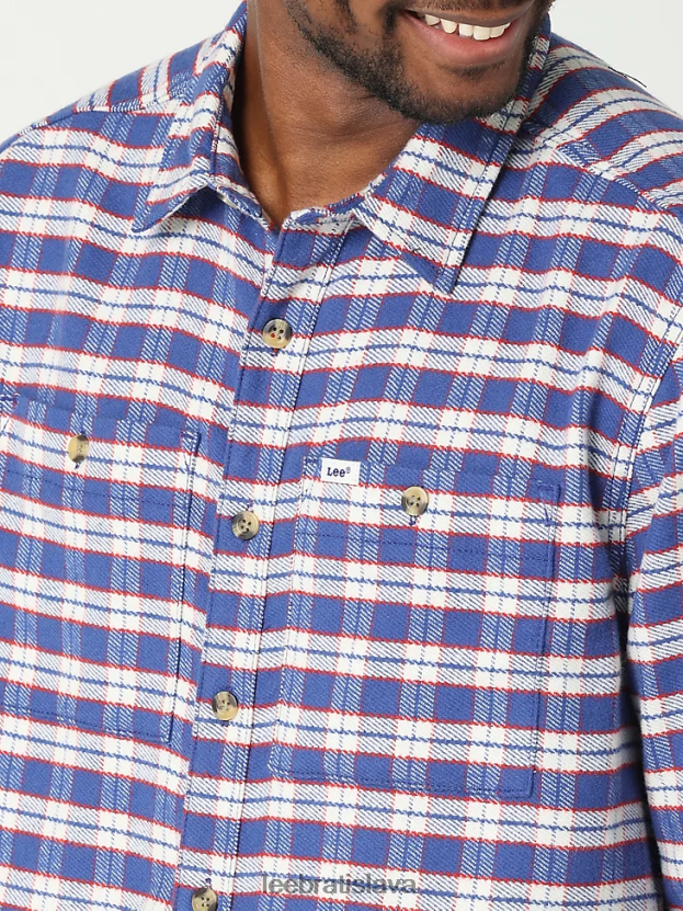 Lee oblečenie HL0J0R928 hymnická modrá pléd muži pracovné odevy kockované tielko