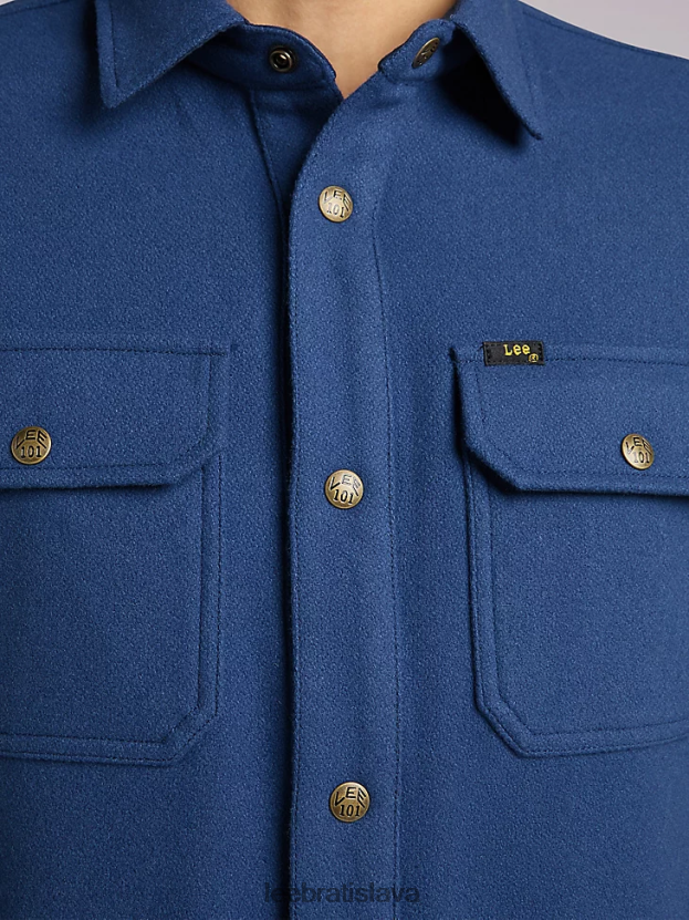 Lee oblečenie HL0J0R930 jazerná modrá muži 101 vlnené tielko