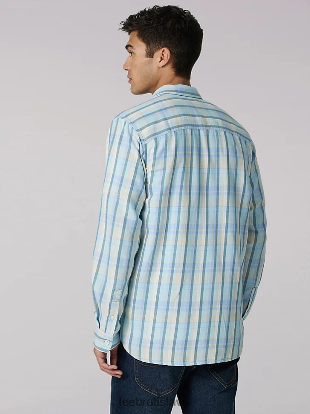 Lee oblečenie HL0J0R942 raj muži dedičná viacúčelová kockovaná košeľa s gombíkmi