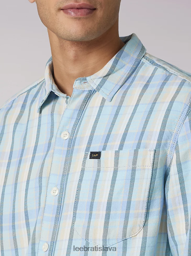 Lee oblečenie HL0J0R942 raj muži dedičná viacúčelová kockovaná košeľa s gombíkmi