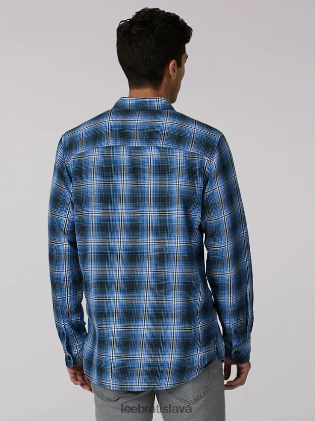 Lee oblečenie HL0J0R944 drevené uhlie muži dedičná viacúčelová kockovaná košeľa s gombíkmi