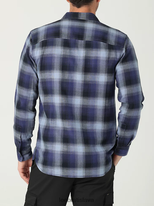 Lee oblečenie HL0J0R946 zasnený modrý pléd muži univerzálna klasická strečová košeľa na gombíky