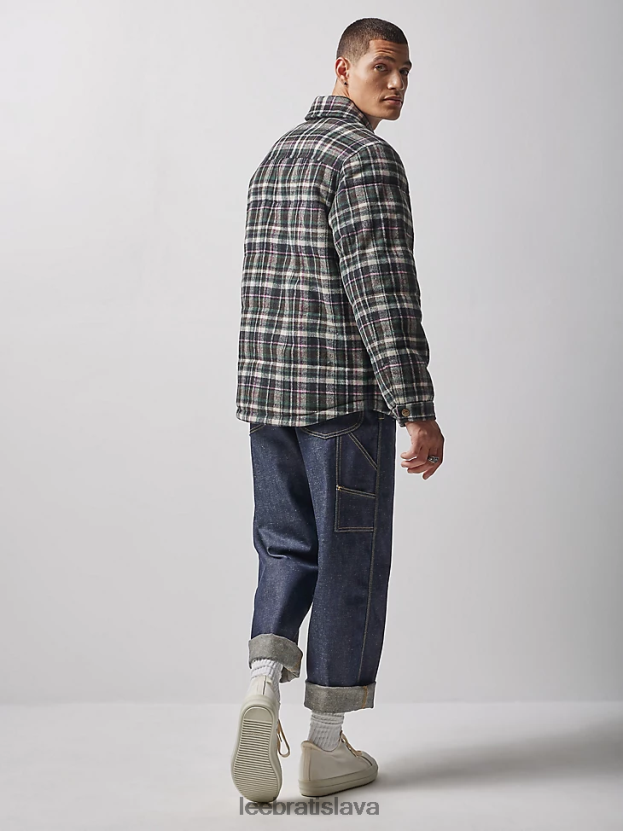 Lee x The Brooklyn Circus oblečenie HL0J0R938 biely dym/odbor-celo cierne muži prešívaná pracovná západná košeľa