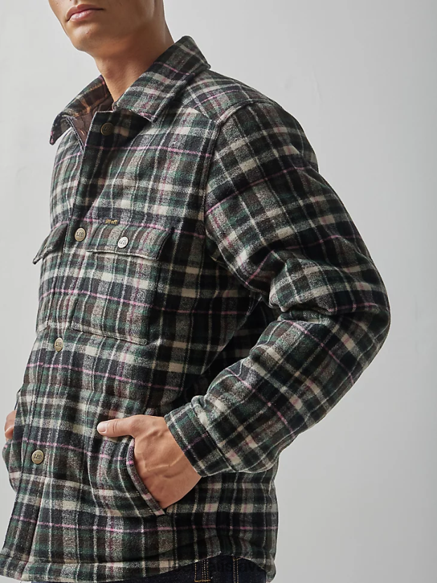 Lee x The Brooklyn Circus oblečenie HL0J0R938 biely dym/odbor-celo cierne muži prešívaná pracovná západná košeľa