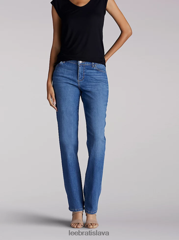 Lee oblečenie HL0J0R100 poludník ženy strečové džínsy uvoľneného strihu s rovnými nohami (drobné)