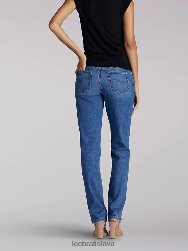 Lee oblečenie HL0J0R100 poludník ženy strečové džínsy uvoľneného strihu s rovnými nohami (drobné)