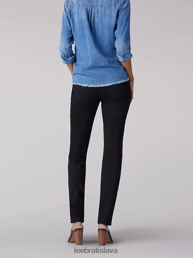 Lee oblečenie HL0J0R110 čierna ženy vyrezávanie slim fit slim nohavicu stiahnuť džínsy