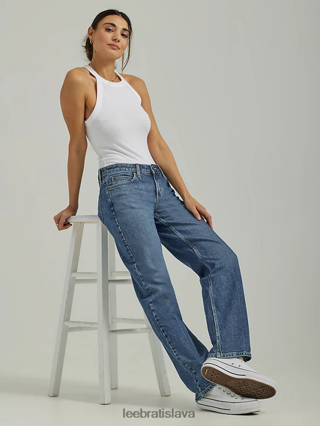 Lee oblečenie HL0J0R13 modrá rýchlosť ženy rovné džínsy s nízkym rastom