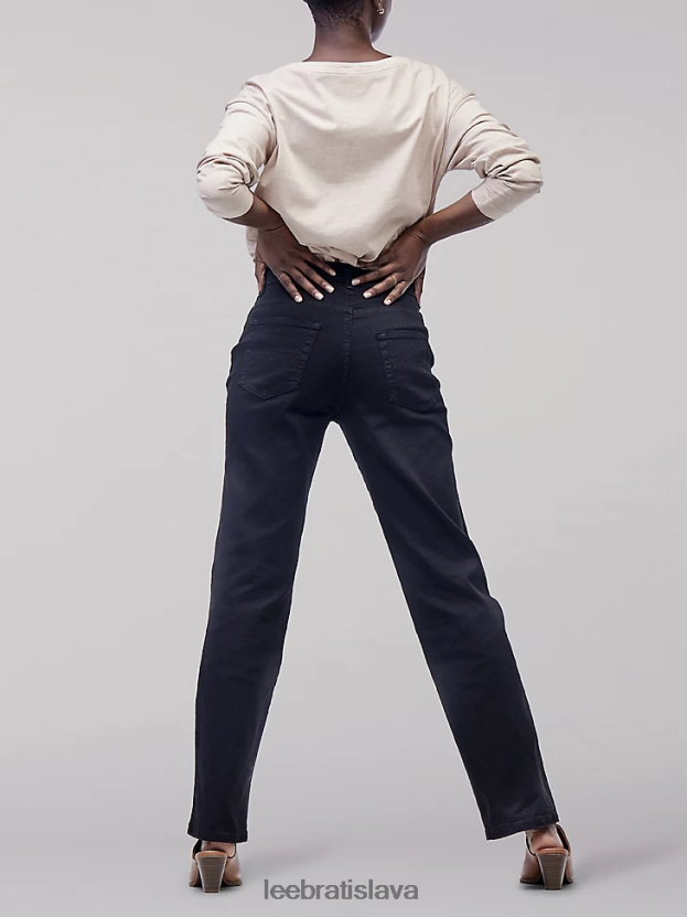 Lee oblečenie HL0J0R18 prémiová čierna ženy originálne džínsy s rovnými nohavicami v uvoľnenom strihu