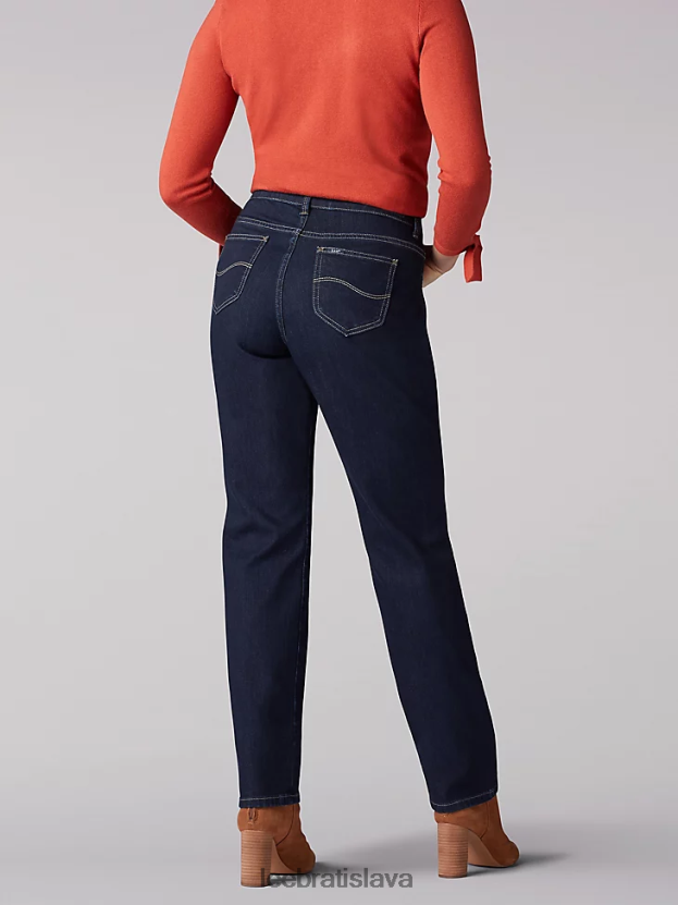 Lee oblečenie HL0J0R36 dedičstvo ženy okamžite zoštíhľuje uvoľnený strih rovných nohavíc džínsy klasického strihu (drobné)