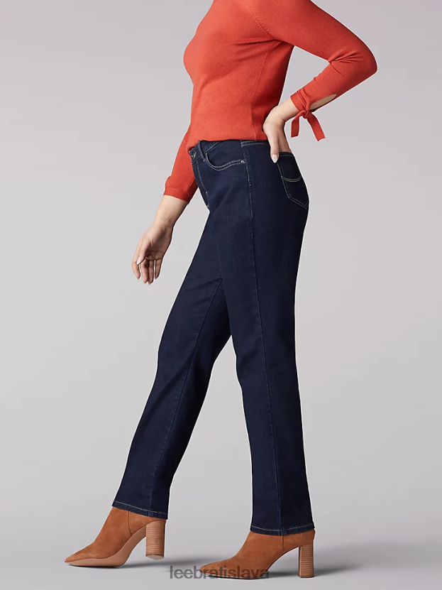 Lee oblečenie HL0J0R36 dedičstvo ženy okamžite zoštíhľuje uvoľnený strih rovných nohavíc džínsy klasického strihu (drobné)