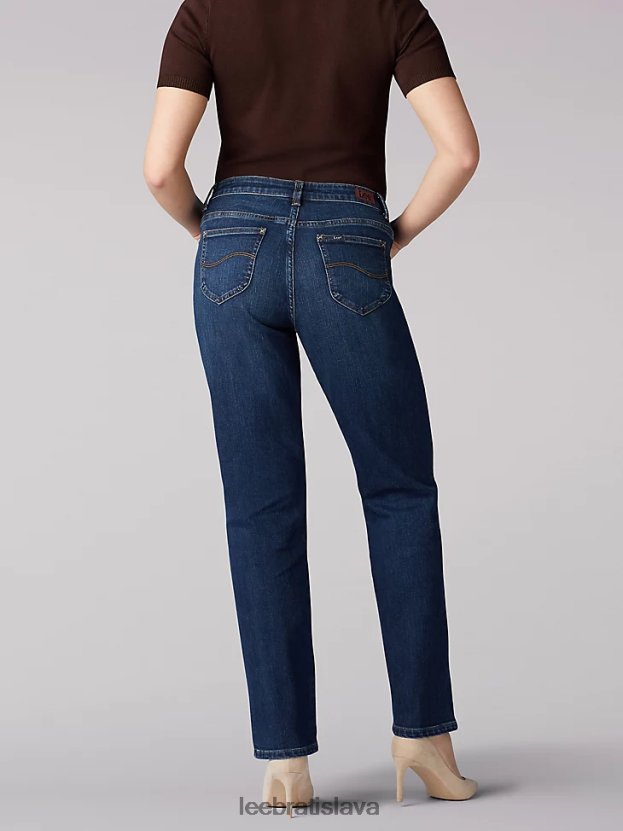 Lee oblečenie HL0J0R37 ellis ženy okamžite zoštíhľuje uvoľnený strih rovných nohavíc džínsy klasického strihu (drobné)