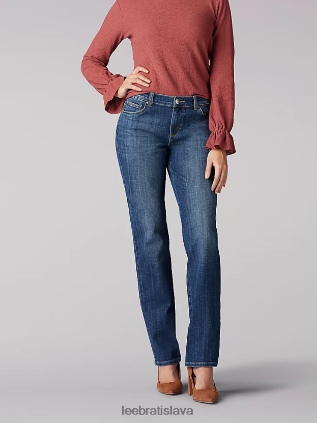 Lee oblečenie HL0J0R53 unavený ženy strečový uvoľnený strih džínsy s rovnými nohami