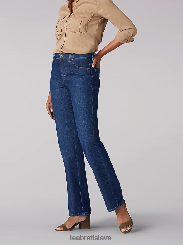 Lee oblečenie HL0J0R54 poludník ženy strečový uvoľnený strih džínsy s rovnými nohami