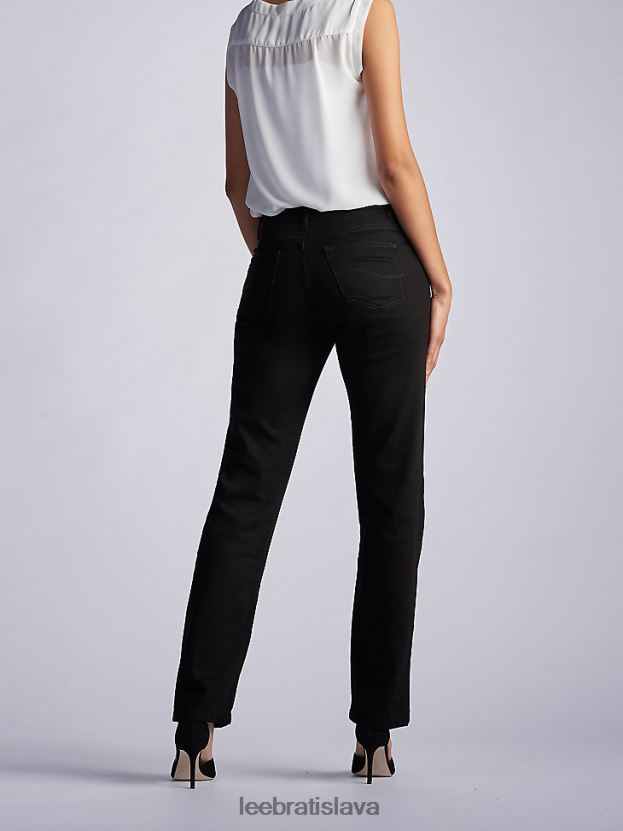 Lee oblečenie HL0J0R58 čierny ónyx ženy strečový uvoľnený strih džínsy s rovnými nohami