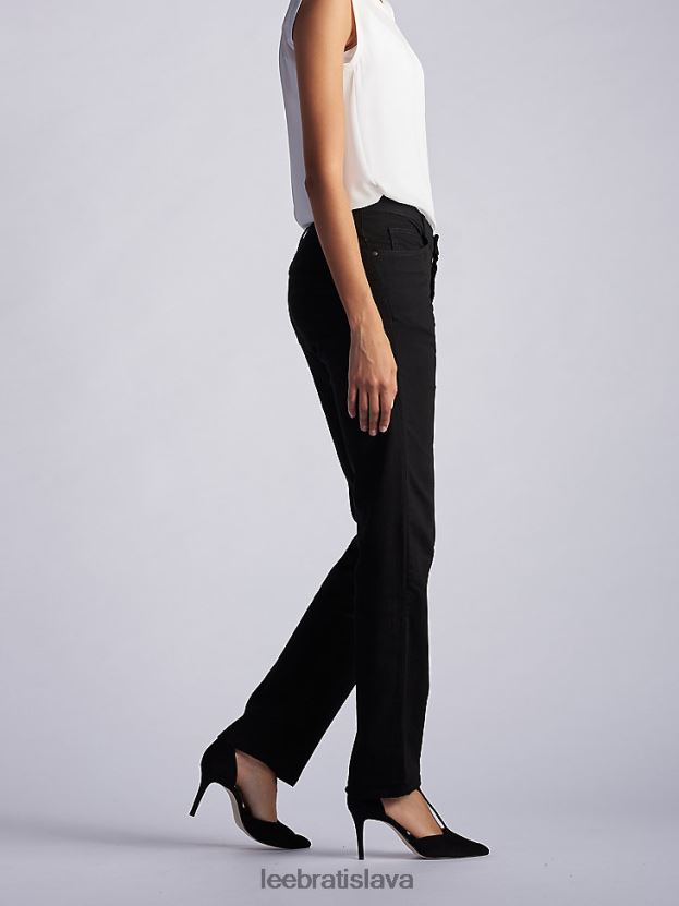 Lee oblečenie HL0J0R58 čierny ónyx ženy strečový uvoľnený strih džínsy s rovnými nohami