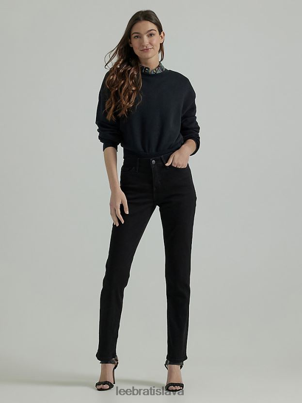Lee oblečenie HL0J0R70 čierna ženy ultra lux s flex motion regular fit džínsy s rovnými nohavicami