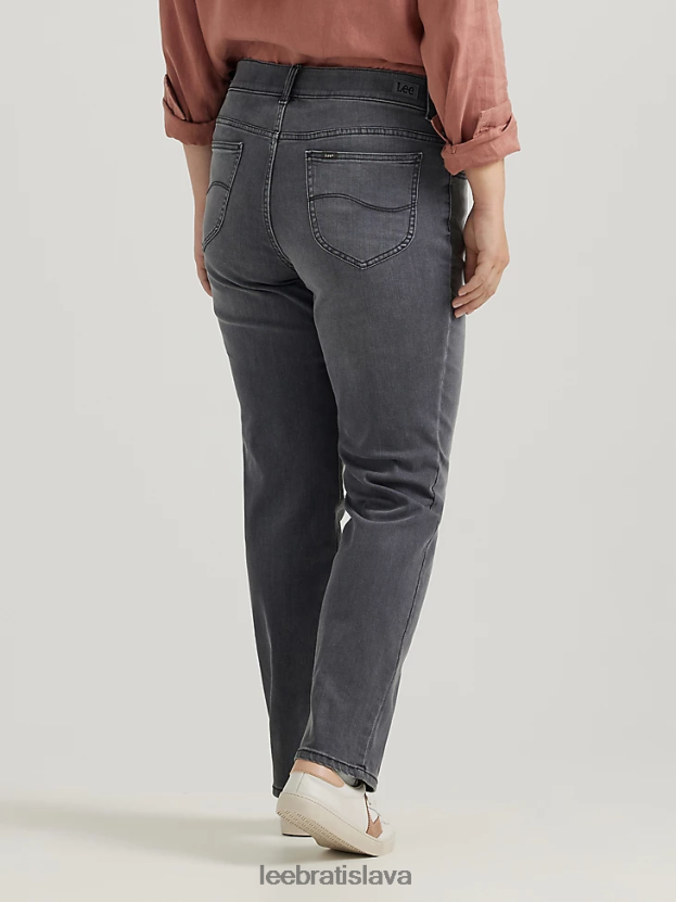 Lee oblečenie HL0J0R75 uhľovo šedá ženy ultra lux s flex motion regular fit džínsy s rovnými nohavicami (plus)