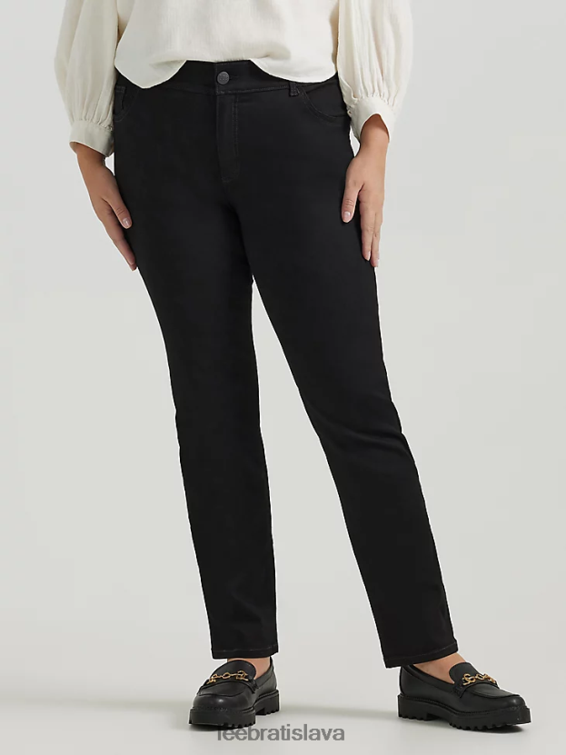 Lee oblečenie HL0J0R77 čierna ženy ultra lux s flex motion regular fit džínsy s rovnými nohavicami (plus)
