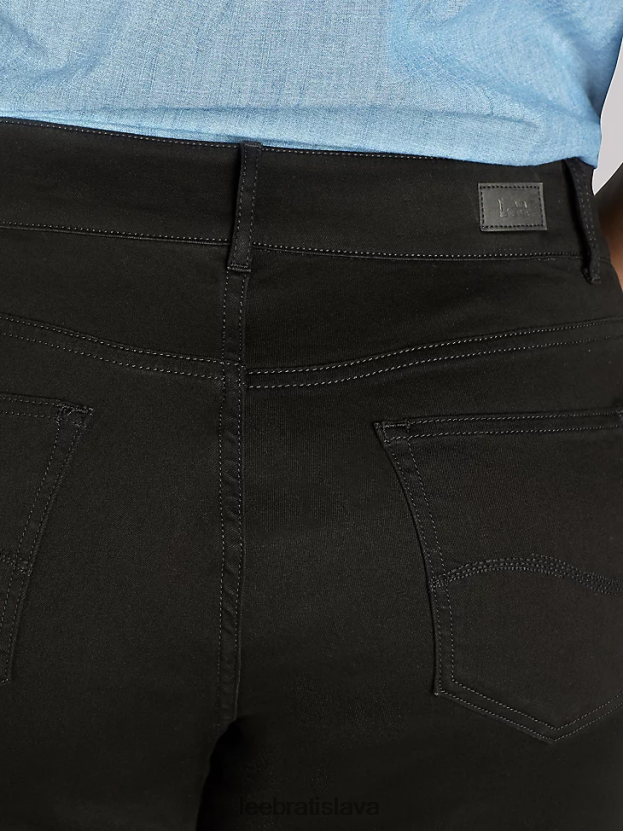 Lee oblečenie HL0J0R77 čierna ženy ultra lux s flex motion regular fit džínsy s rovnými nohavicami (plus)