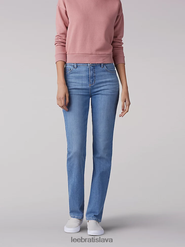 Lee oblečenie HL0J0R79 inšpirovať modrou ženy okamžite zoštíhľuje uvoľnený strih rovné nohavice džínsy klasického strihu
