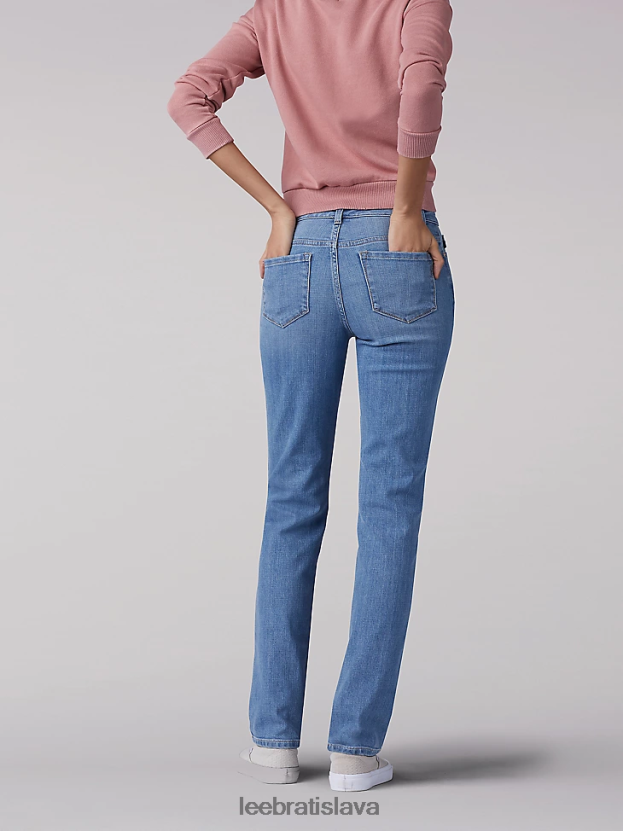 Lee oblečenie HL0J0R79 inšpirovať modrou ženy okamžite zoštíhľuje uvoľnený strih rovné nohavice džínsy klasického strihu