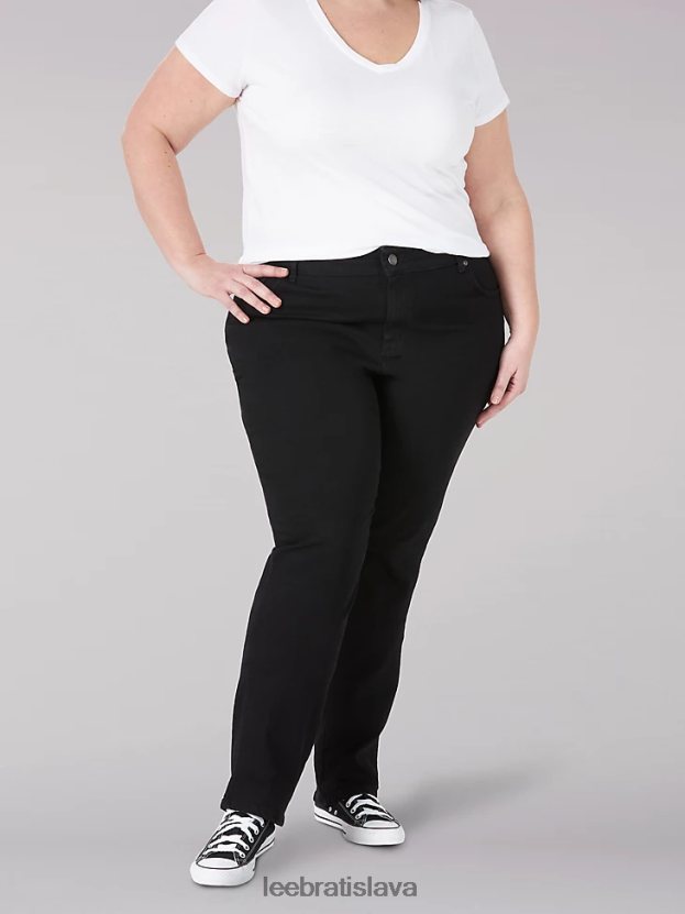 Lee oblečenie HL0J0R93 čierny ónyx ženy strečové džínsy uvoľneného strihu s rovnými nohami (plus)