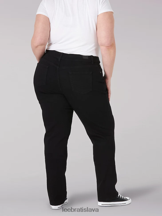 Lee oblečenie HL0J0R93 čierny ónyx ženy strečové džínsy uvoľneného strihu s rovnými nohami (plus)