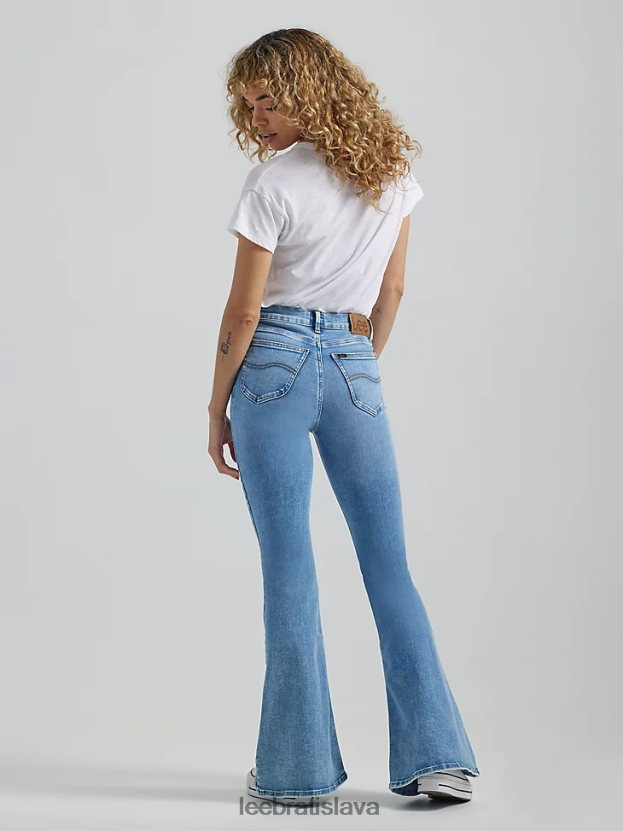 Lee oblečenie HL0J0R143 rúti sa vo svetle ženy vintage moderný vysoký vzostup vždy fit svetlice džínsy