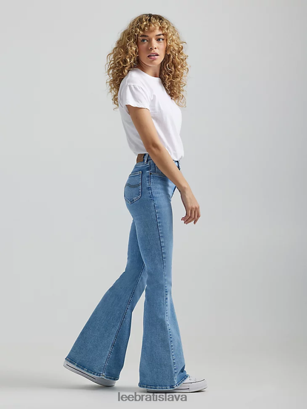 Lee oblečenie HL0J0R143 rúti sa vo svetle ženy vintage moderný vysoký vzostup vždy fit svetlice džínsy