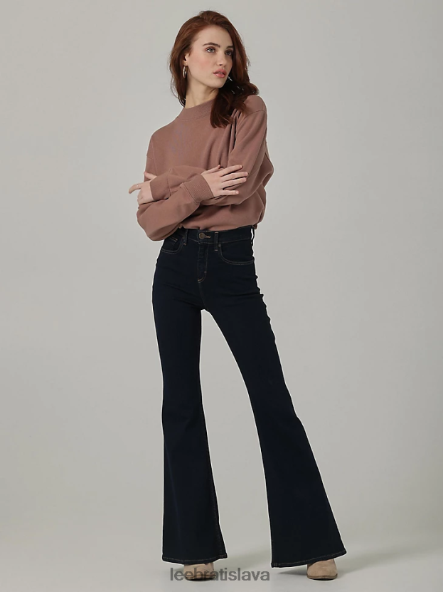 Lee oblečenie HL0J0R145 zimná noc ženy vintage moderný vysoký vzostup vždy fit svetlice džínsy